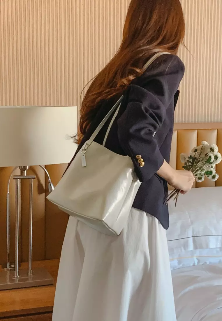 LOME Vegan Leather Shoulder Bag Beige