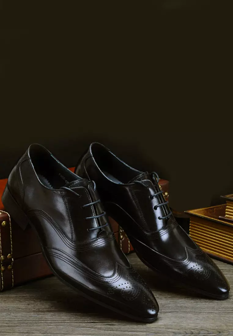 VANSA Brogue Top Layer Cowhide Business Shoes VSM-F407655
