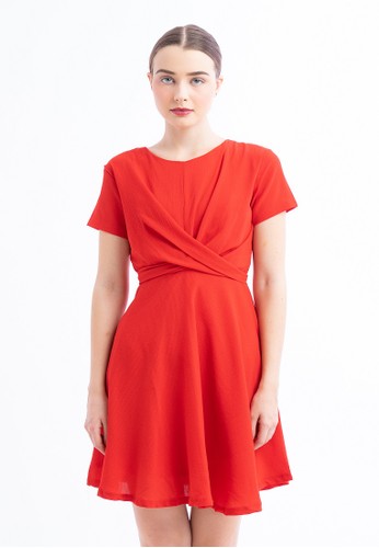 Jual Voerin Niagara Twist Red Dress Original Zalora Indonesia