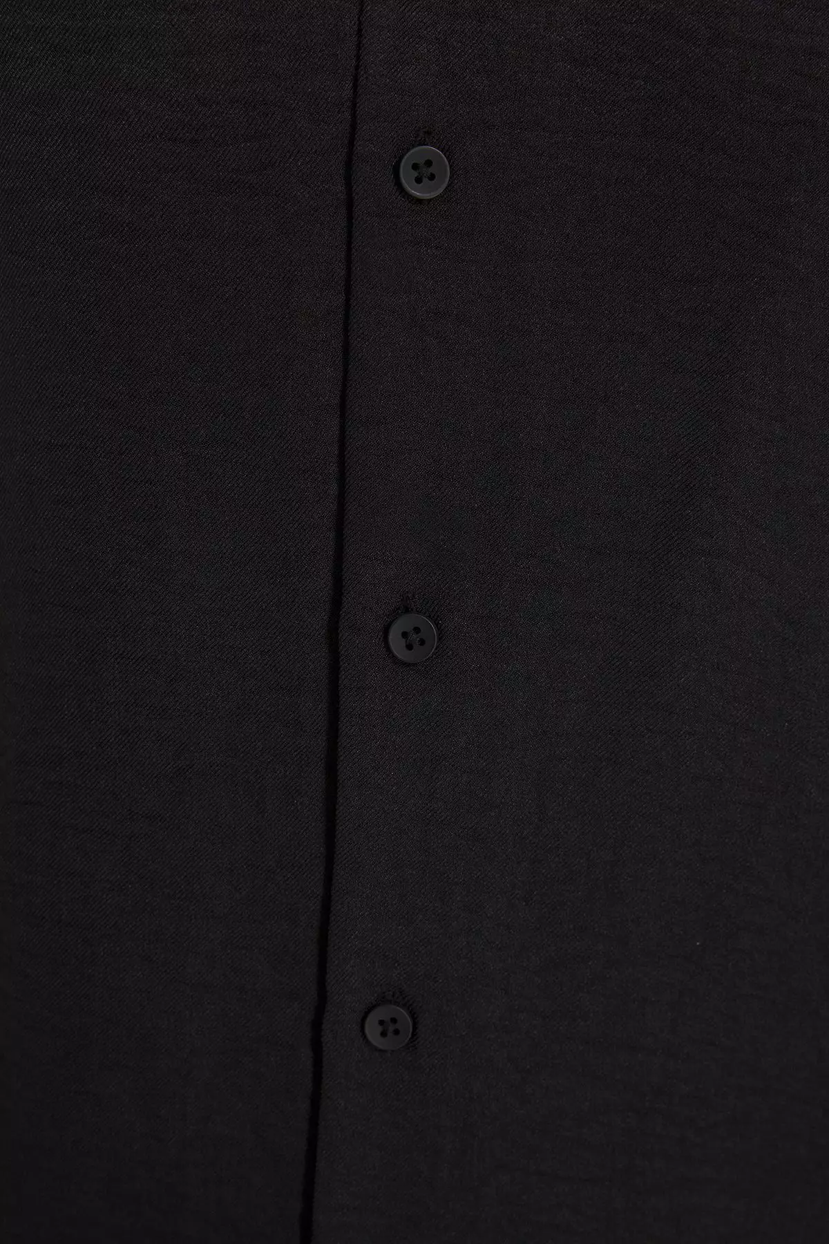 Black Regular Fit Linen Look Loose Loose Shirt TMNSS25GO00075