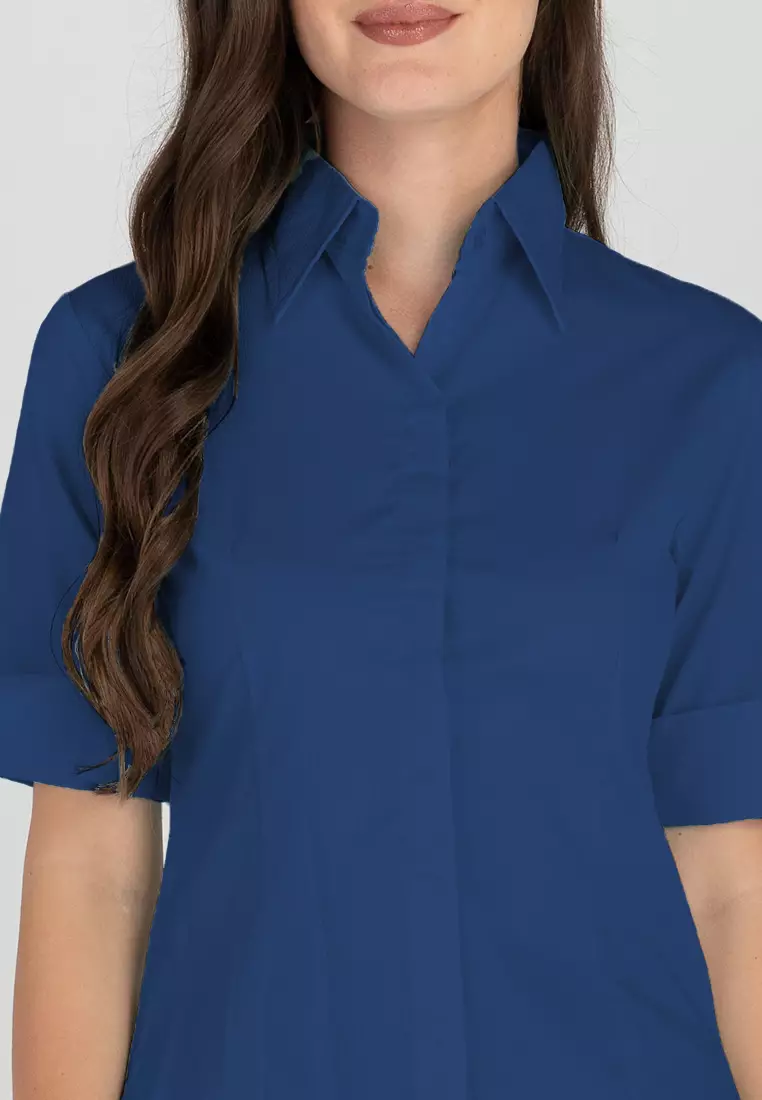 Diana 3/4 Sleeve Pinstripe Button Down Office Blouse