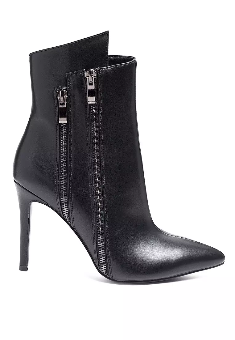 Discount on London Rag  shoes - SKU: High Low Faux Leather Stiletto Boot In Black