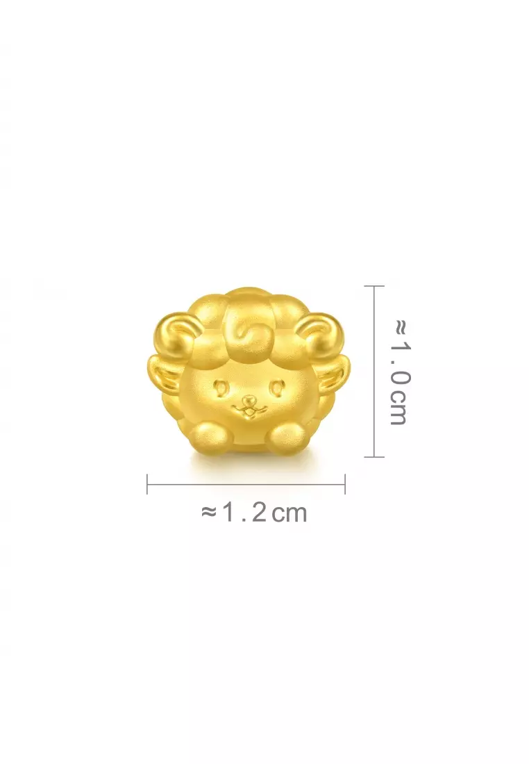 999 24K Chinese Zodiac Goat charm  for Women & Men  95966C  (Bracelet not included)