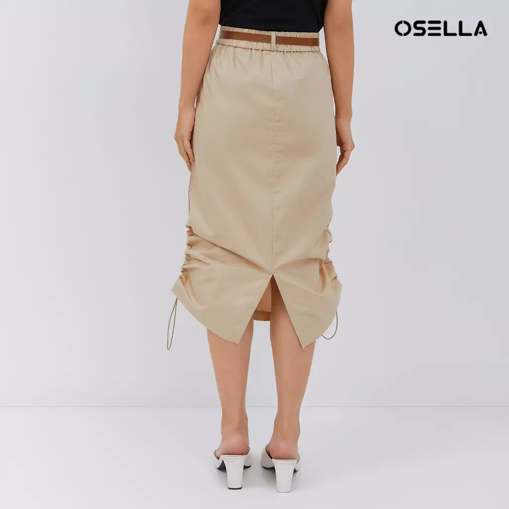 [NEW] Osella Sierra Midi Skirt with Additional Belt 21873003 | Rok Wanita Warna khaki