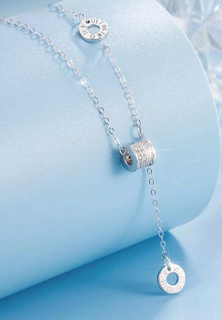 Kalung Wanita Berlian Korea Fashion Berlapis Platinum Anti Memudar Kalung Wanita Elegan