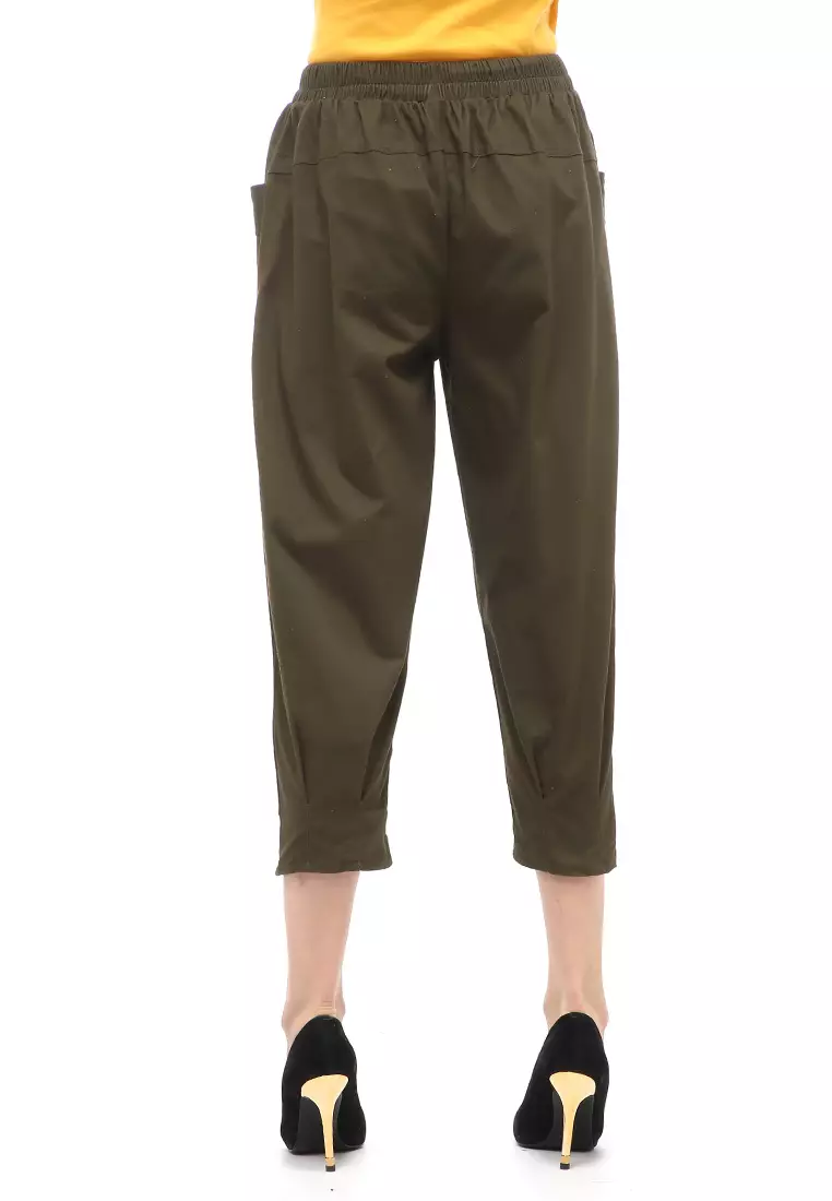 Radcliff Celana Panjang Ruberry Waist Bawahan Wanita Model Jogger Casual - Army