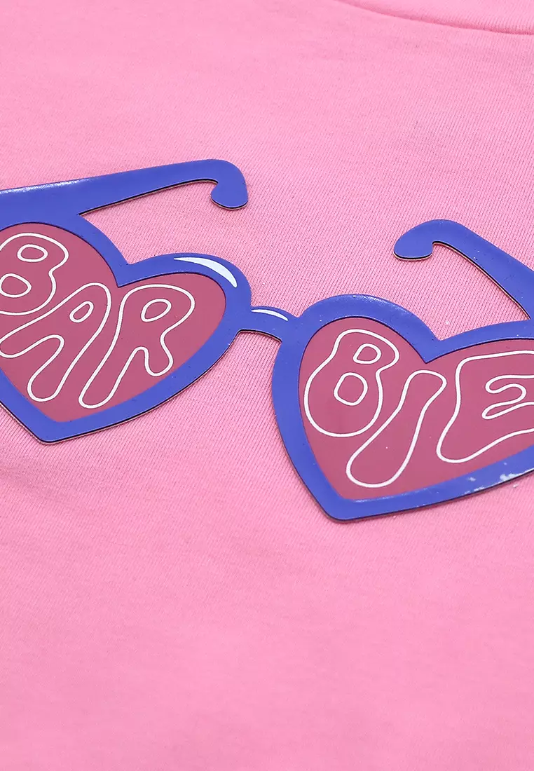 Girls Licensed Graphic Ringer T-Shirt Heart Sunglasses