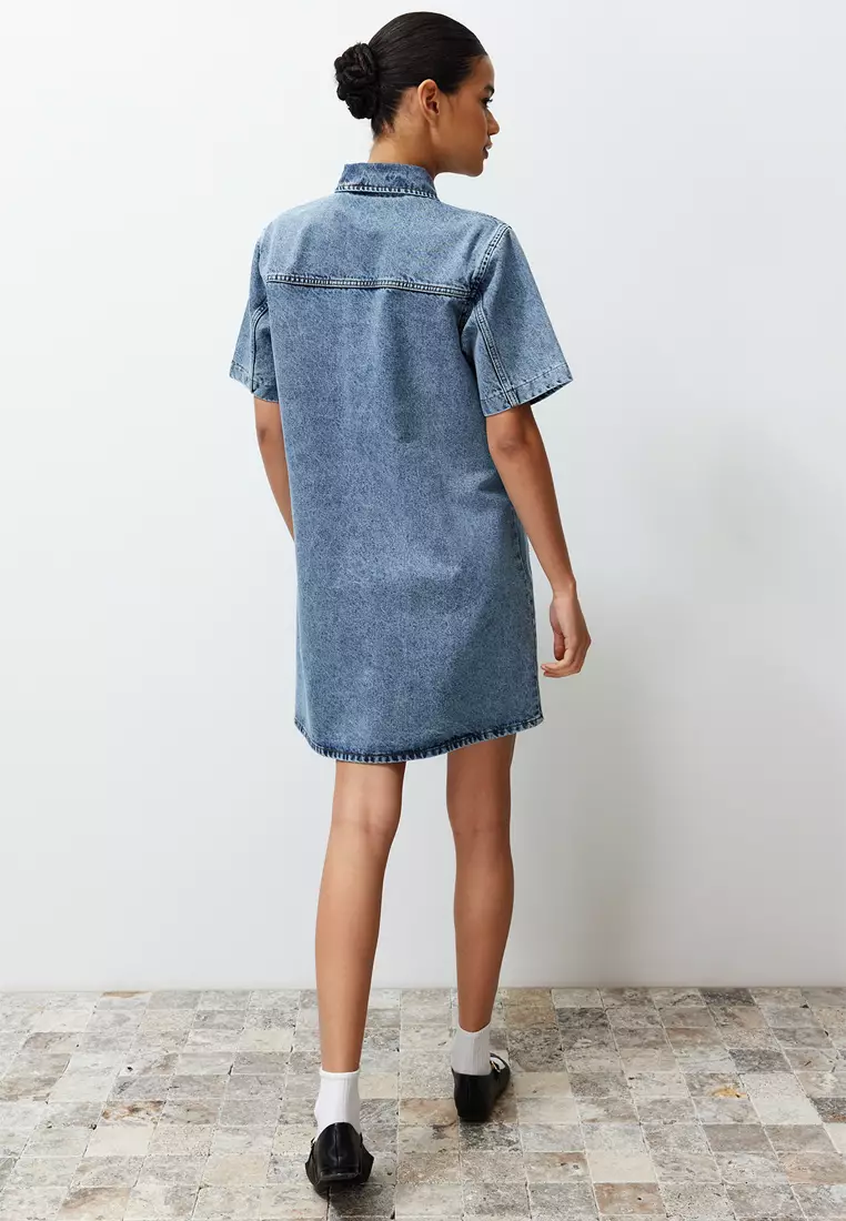 Oversized Mini Denim Dress