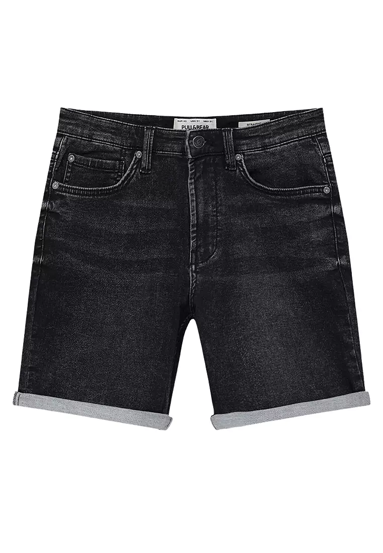 Mid Rise Pull And Bear Short Jeans Pull&Bear Elasticated Waist