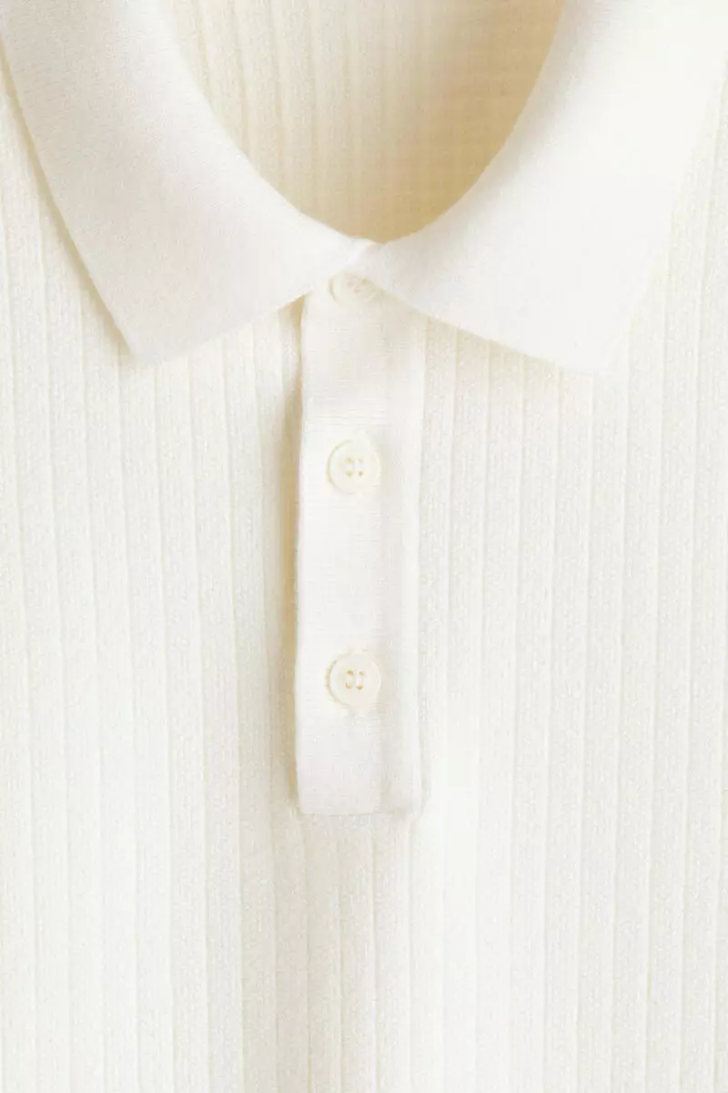 Regular Fit Textured-knit polo shirt
