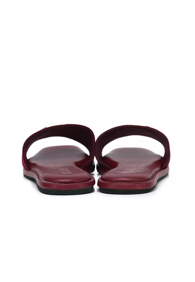 Lea Faux Suede Comfy Fit Footbed Microfiber Leather Sandals