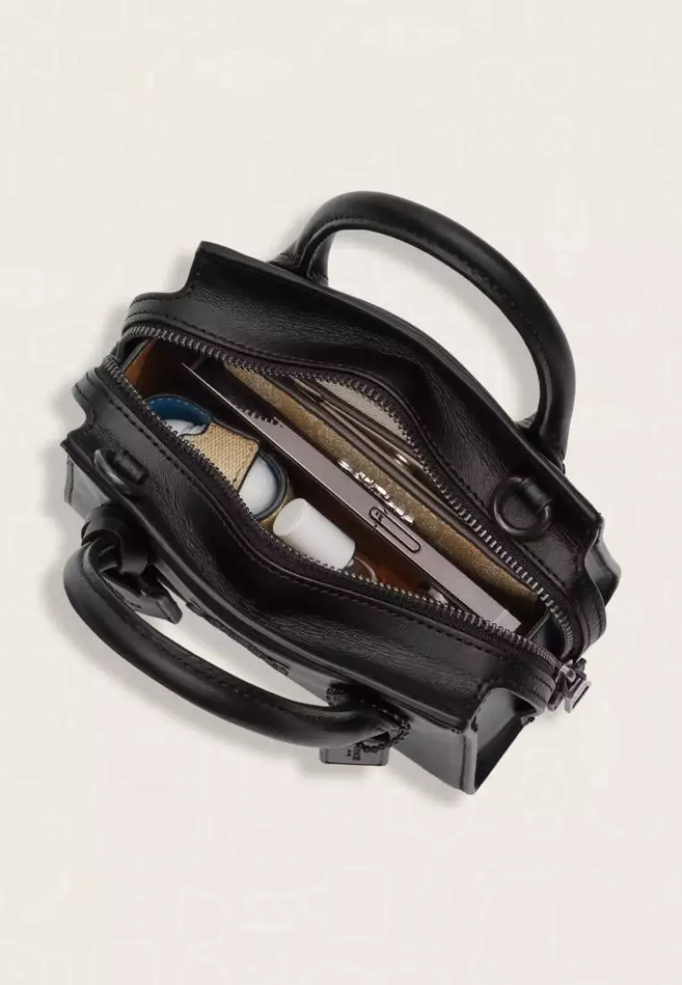 Coach Andrea Mini Carryall Silver Black