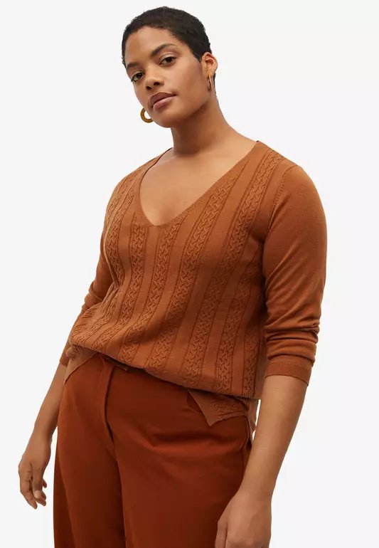 Plus Size Cable-Knit Sweater