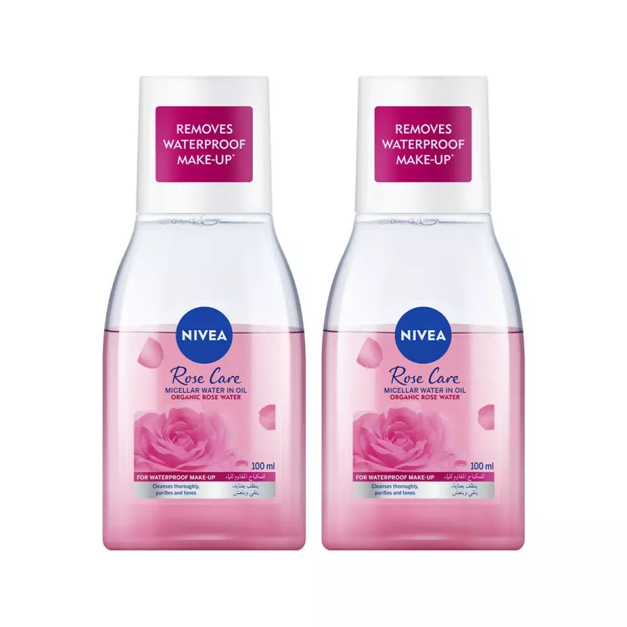 NIVEA Micellar Water & Oil Rose Care 100ml - Twin Pack