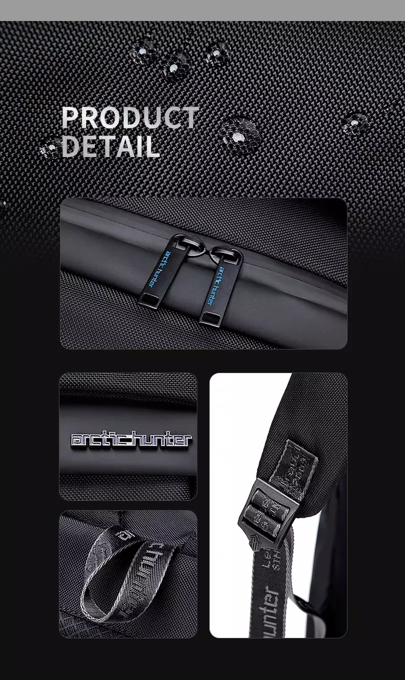 Arctic Hunter B00478 Tas Ransel Backpack Laptop Kerja pria 15.6 Inch - BLACK