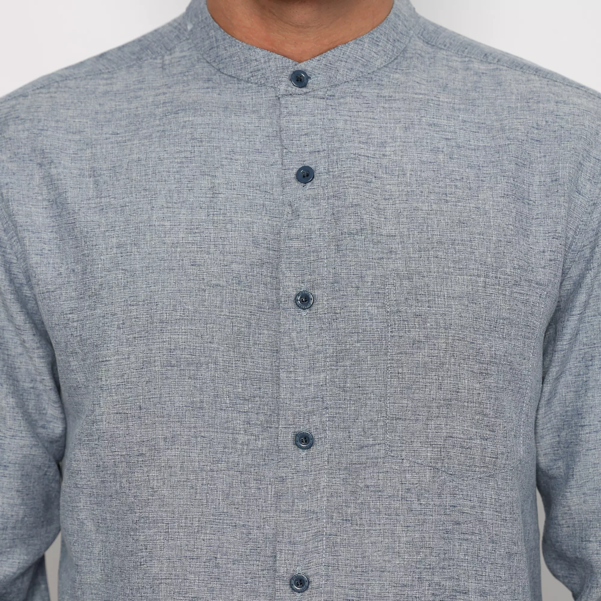 Platini Kemeja Pria Koko Shanghai Lengan Panjang Biru Muda 22011A (B)