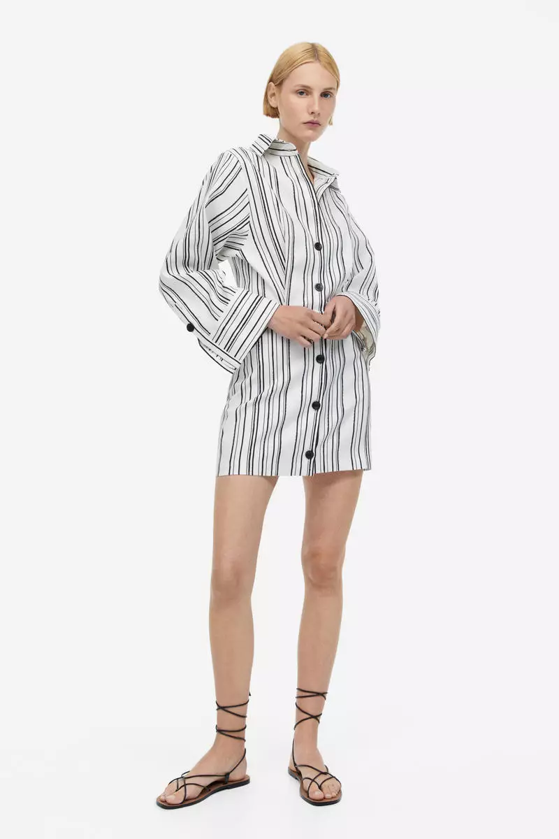 Buy H&M Linenblend shirt dress 2023 Online ZALORA Singapore