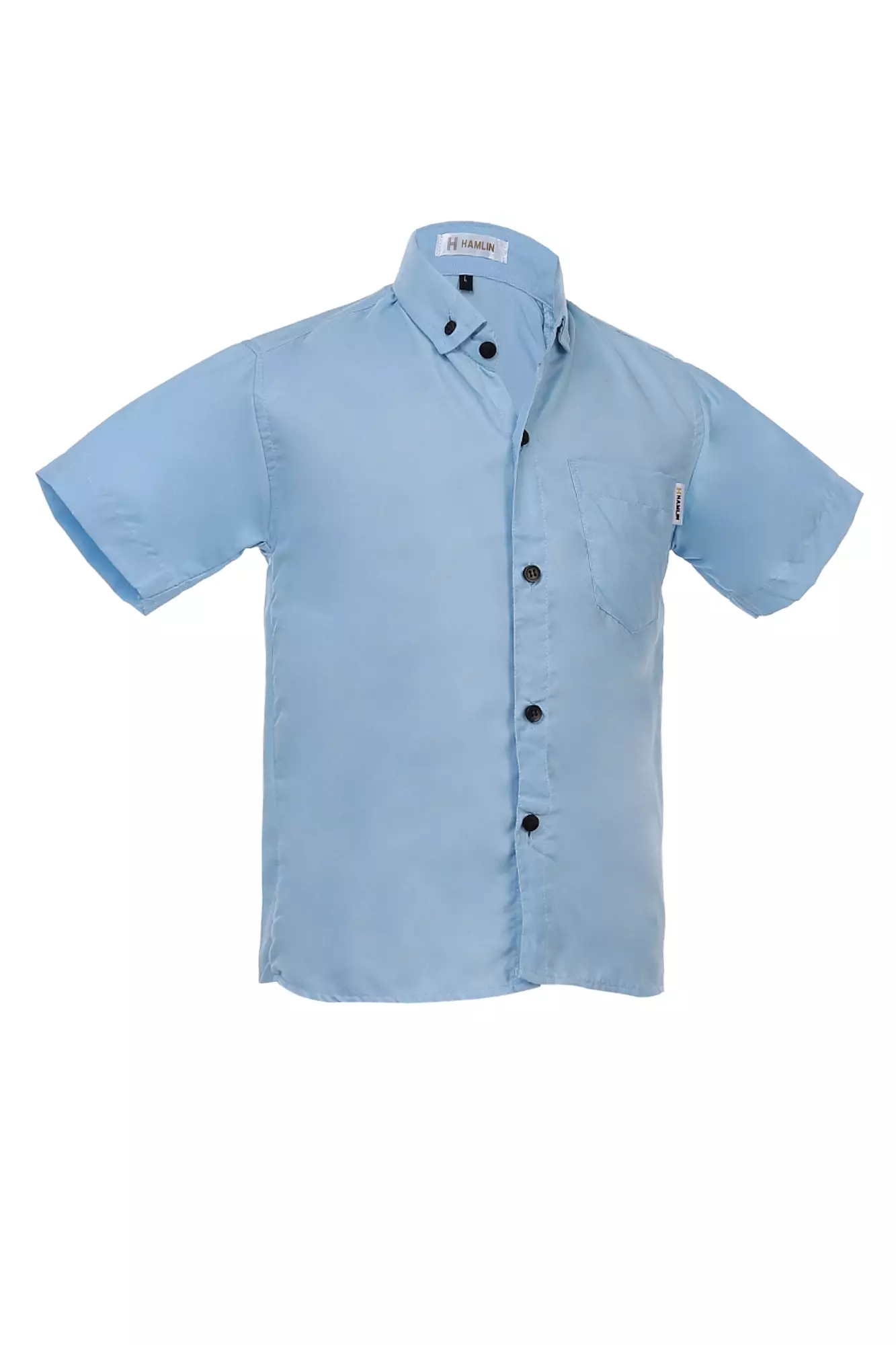 Juste Kemeja Formal Anak Laki-laki Lengan Pendek Motif Polos Kids Shirt Comportable Material Cotton ORIGINAL - Soft Blue