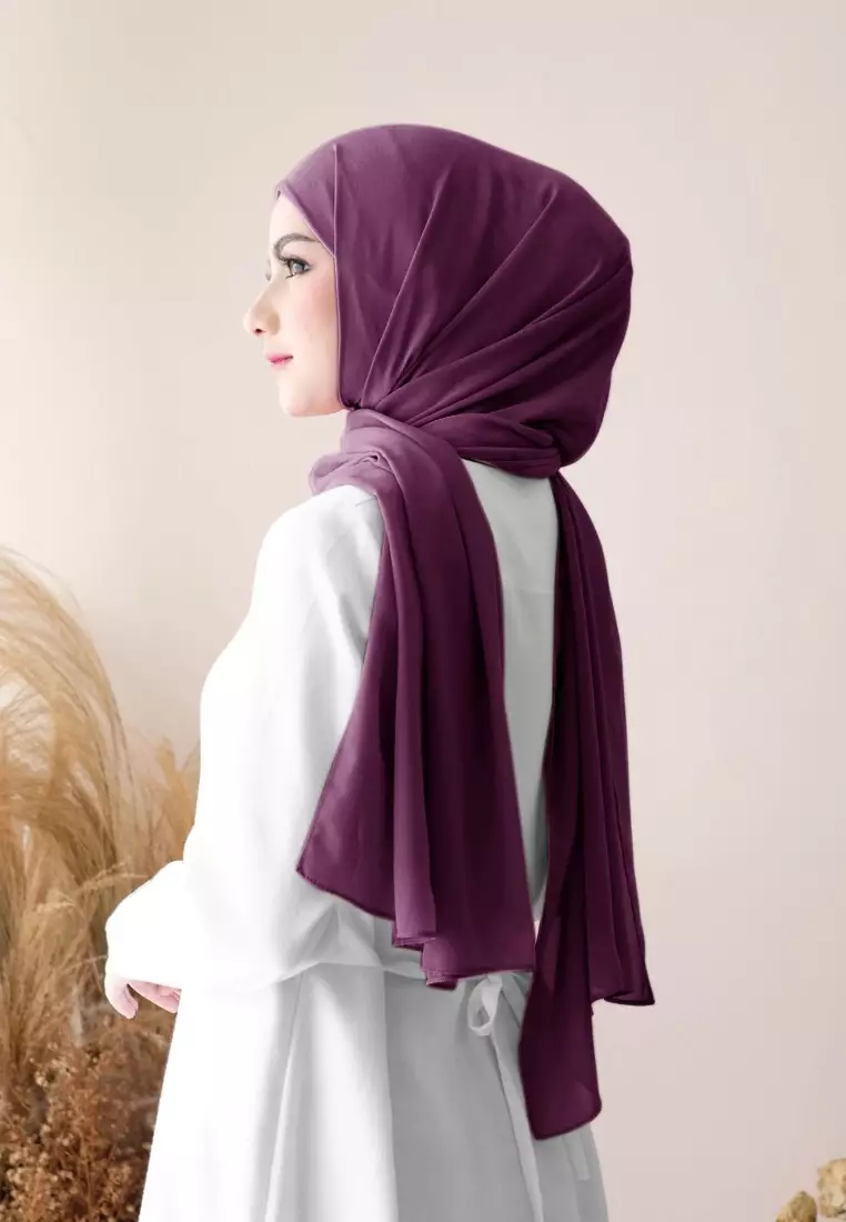 Pashmina Inner Instan 2in1 Ceruty Baby Doll - Imperial Purple