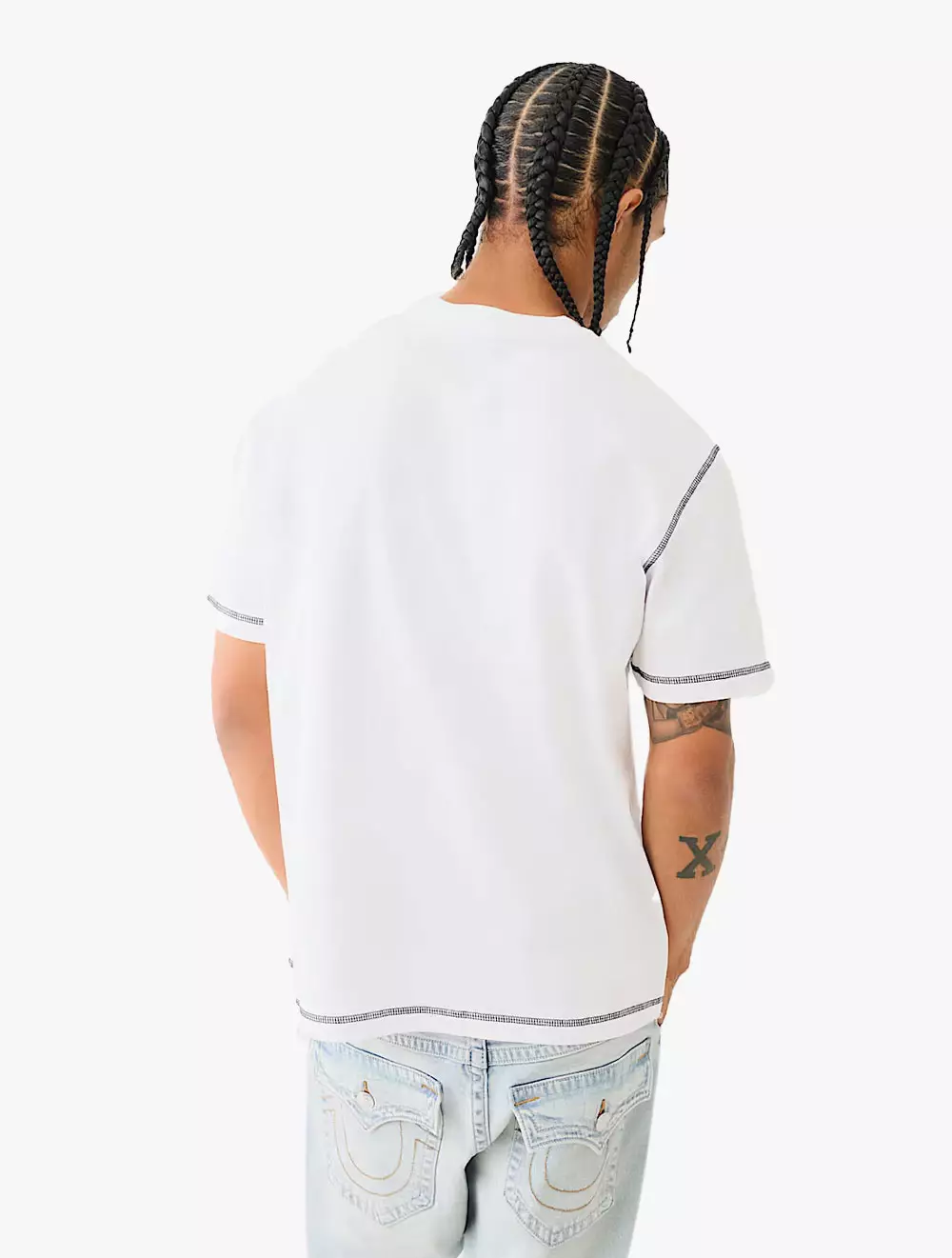 True Religion - Men T-Shirts - SS FLATLOCK TEE - Optic White