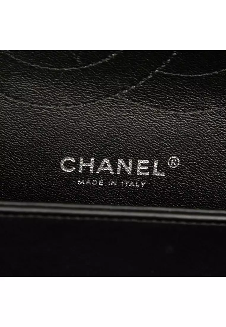Pre-Loved Chanel Jumbo Classic Chevron Patent Double Flap
