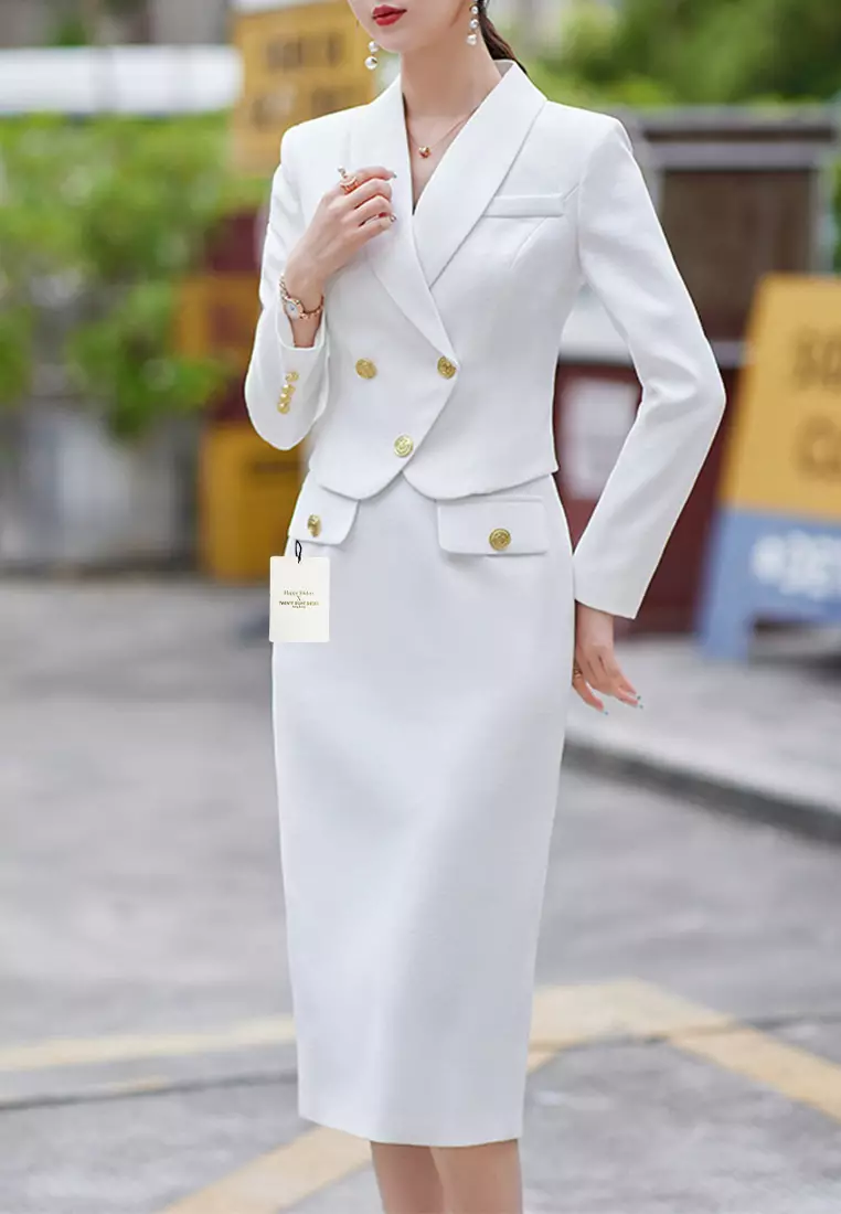 White slim sale blazer