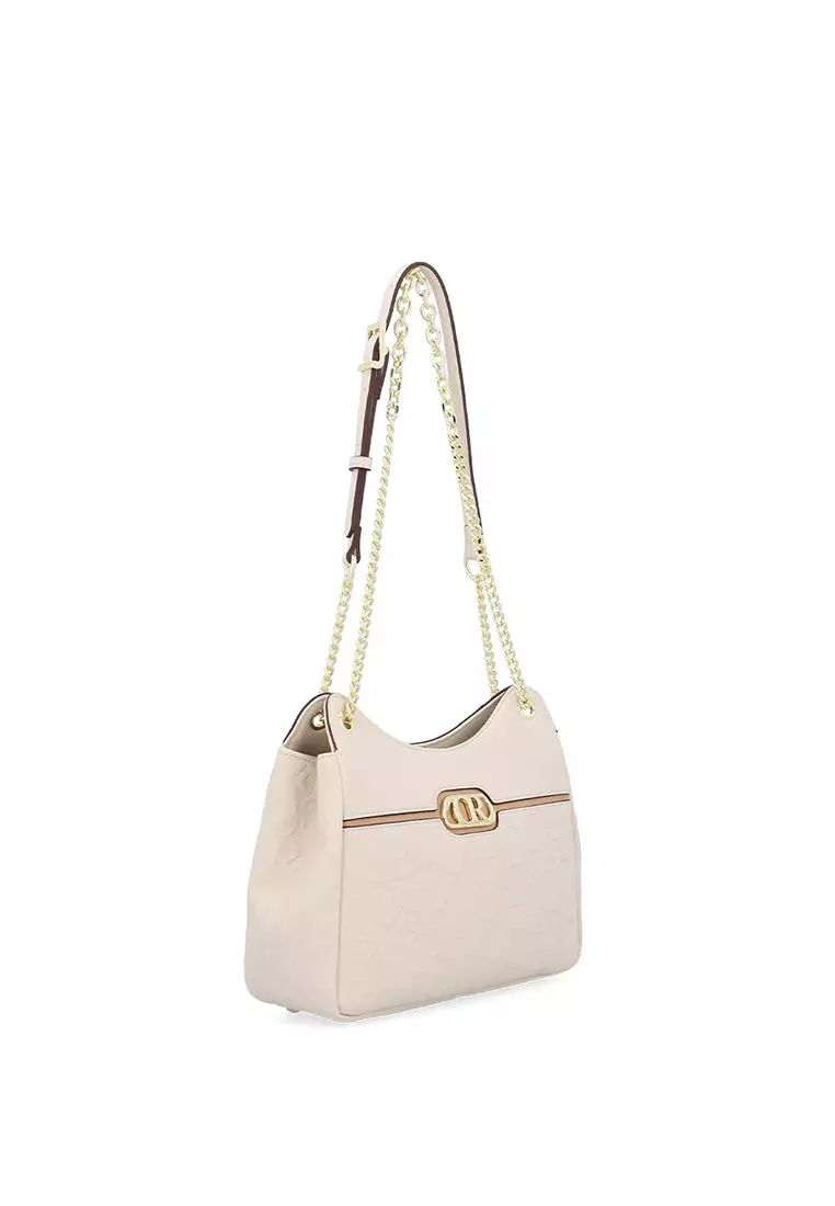 CR Delia Monogram 2-Way Shoulder Bag - Khaki