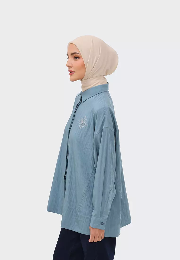 Ria Miranda Teal Adina Shirt