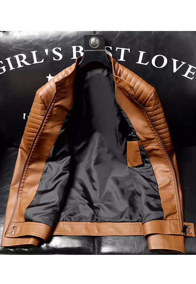 Men's Faux Leather Biker Jacket MJ6606