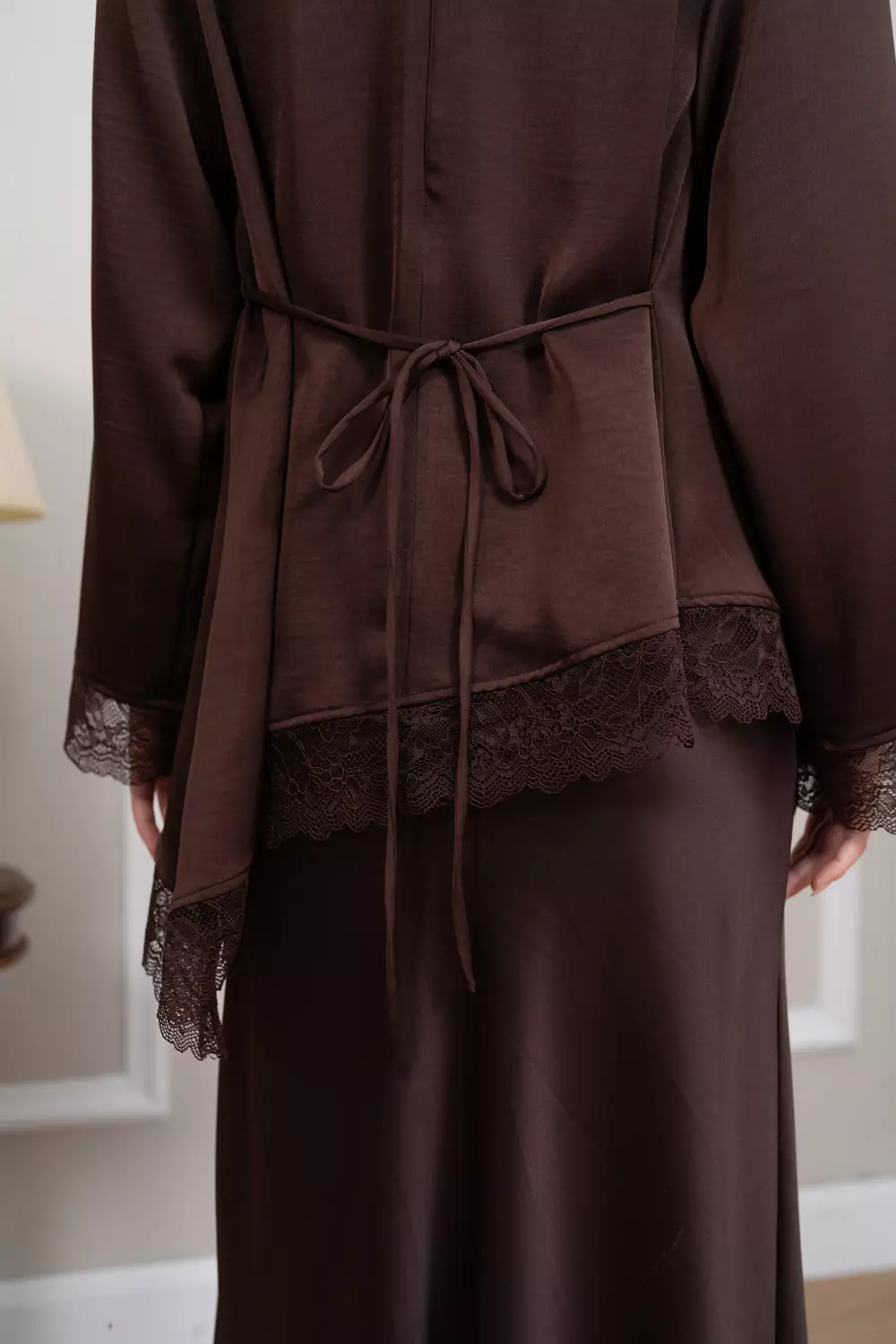 Klamby - Sera Lace Blouse Deep Espresso