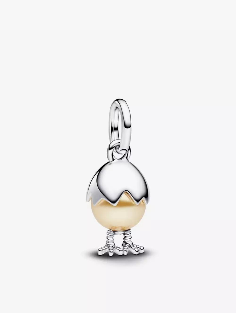 Easter egg sterling silver dangle with golden lacquered artificial pearl