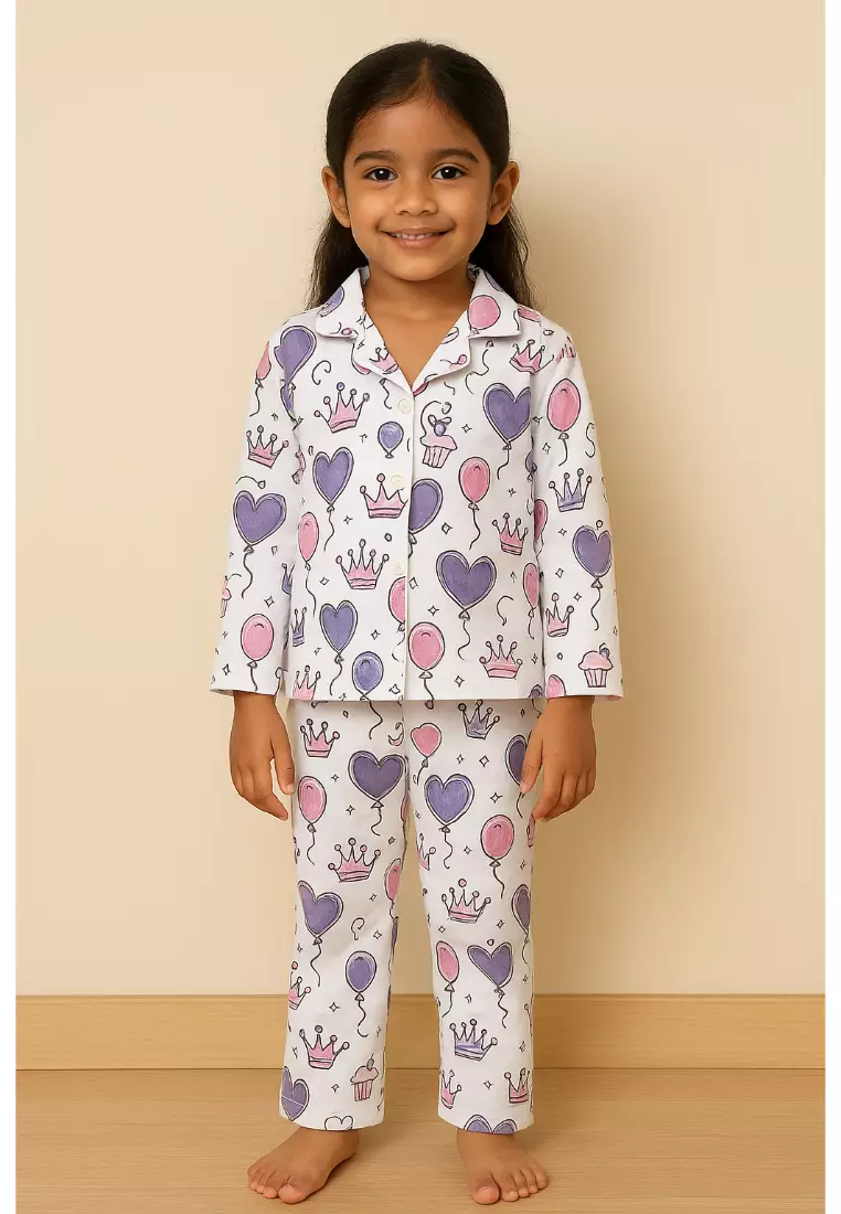 Baby and Kids Pajama Nightsuit Set- Princess Party