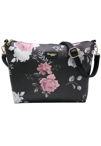 STRAWBERRY QUEEN 黑色 Strawberry Queen Flamingo Sling Bag (Floral AL, Black) 63BE6ACE45F1F6GS_1