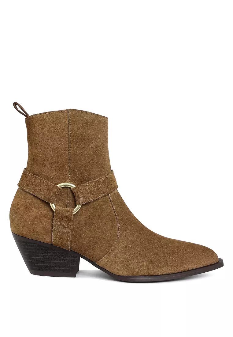 Discount on Rag & CO.  shoes - SKU: Harness Detail Ankle Boots in Taupe