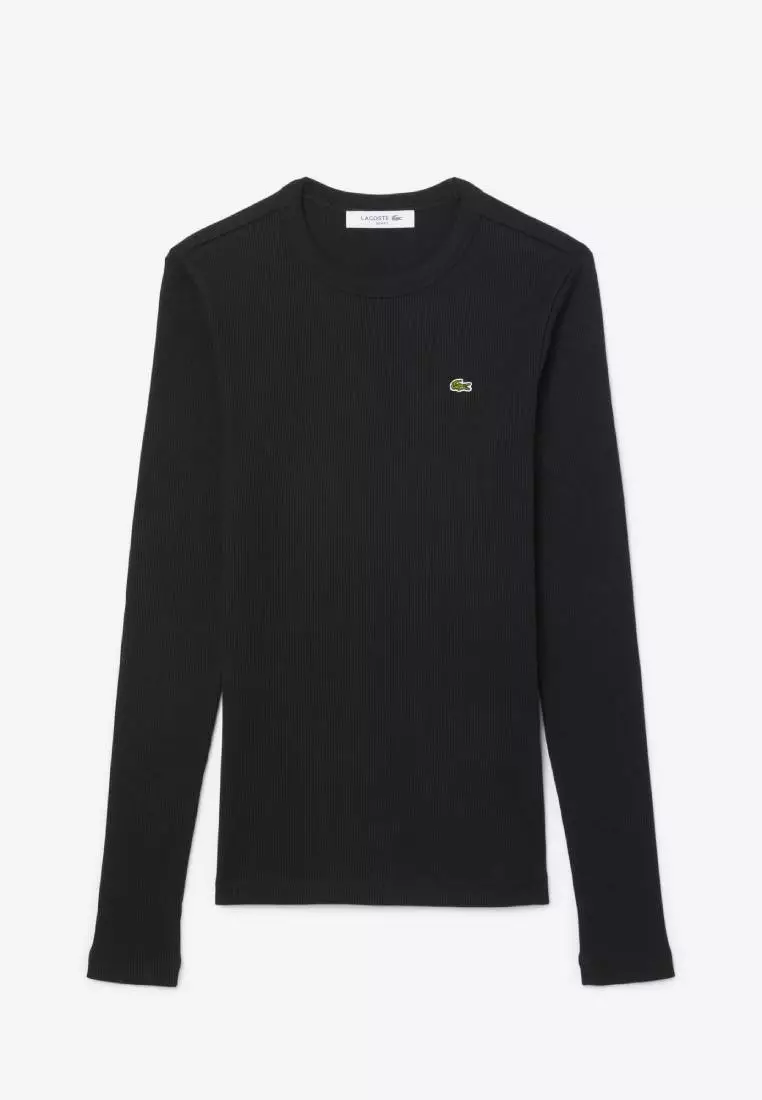 Slim Fit Ribbed Cotton T-shirt