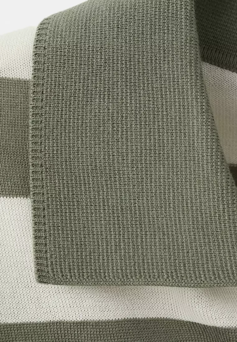 100% Cotton Fine Knit Polo Sweater