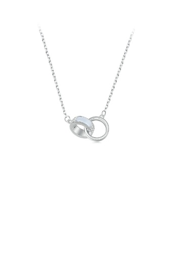 Glamorousky silver 925 Sterling Silver Fashion Simple Double Ring Pendant with Necklace 7D6CCAC7A893D7GS_1