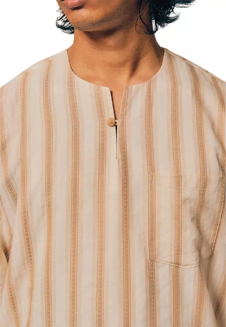 UMMA Indera Kurta Bakawali Raya 2024 in Stripe Brown