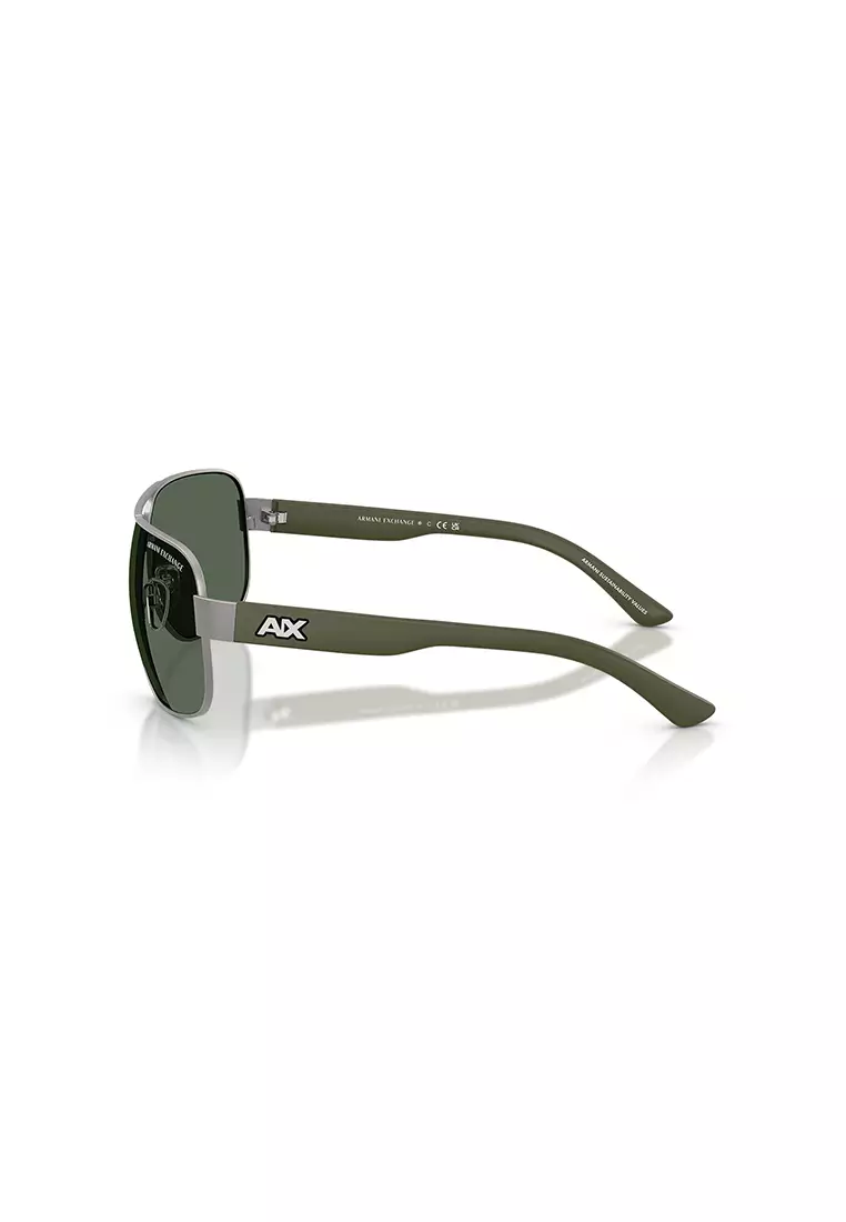 Men's Pilot Frame Matte Gunmetal Metal Sunglasses - AX2012S