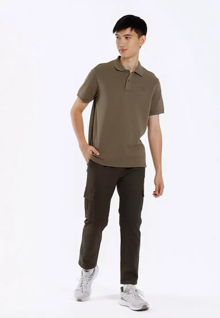 Forest Mens Stretchable Cotton Slim Fit Polo Tee - 23961-48Olive