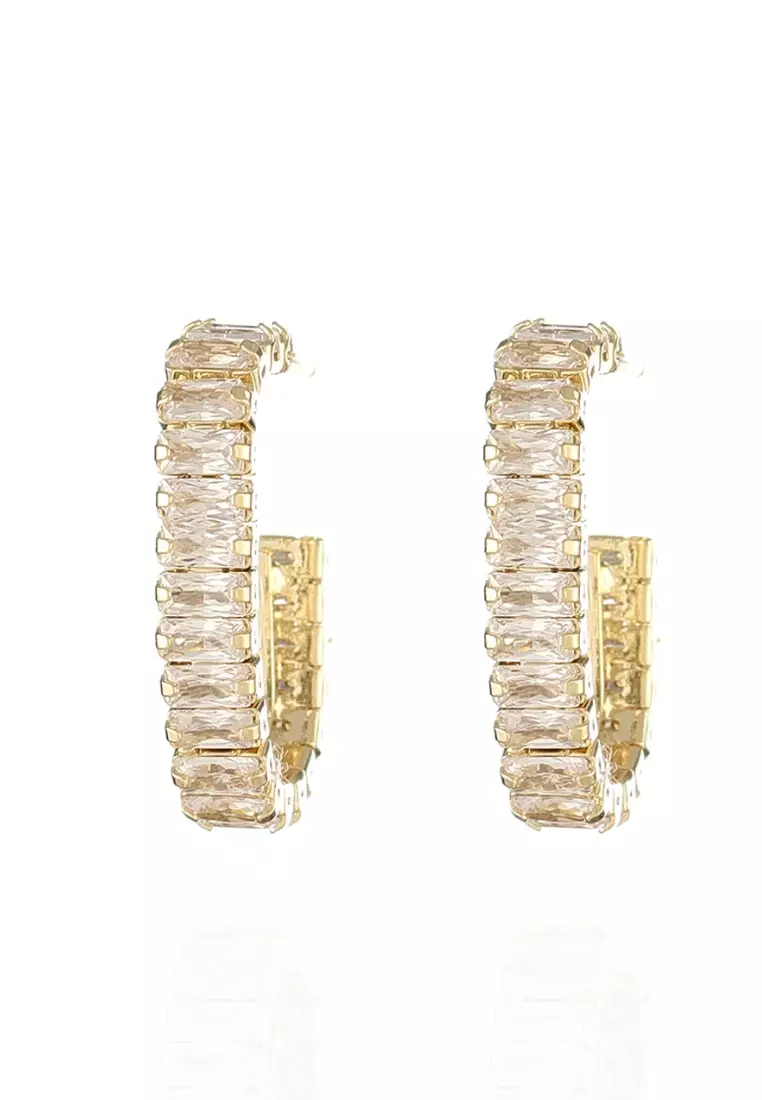 Jenna J-Hoop Earrings in Gold