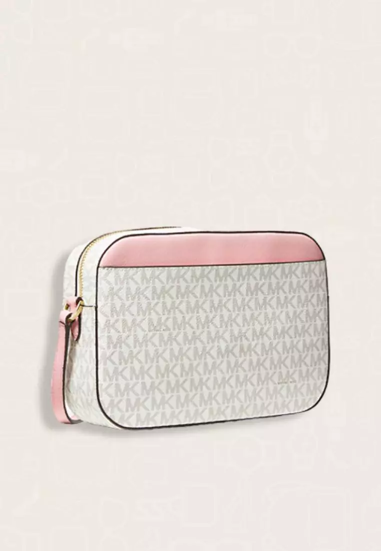 Michael Kors Jet Set Large Logo Crossbody Bag Powder Blush Multi