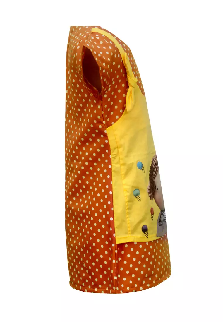 Two Mix Dress Anak Katun Perempuan Size 1-8 4204 Kuning