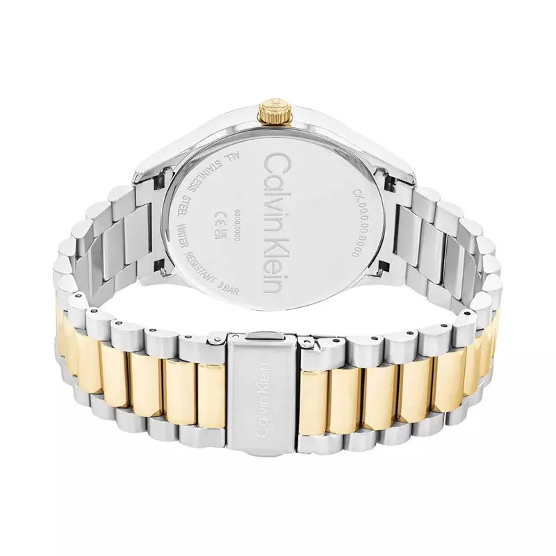 Jam Tangan Unisex Calvin Klein Iconic 25200226 Grey Dial Dual Tone Stainless Steel Strap