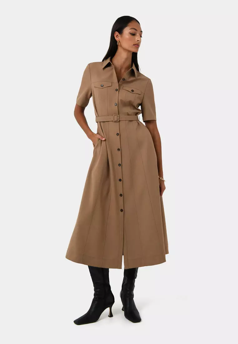 Amera Belted Utility Dress
