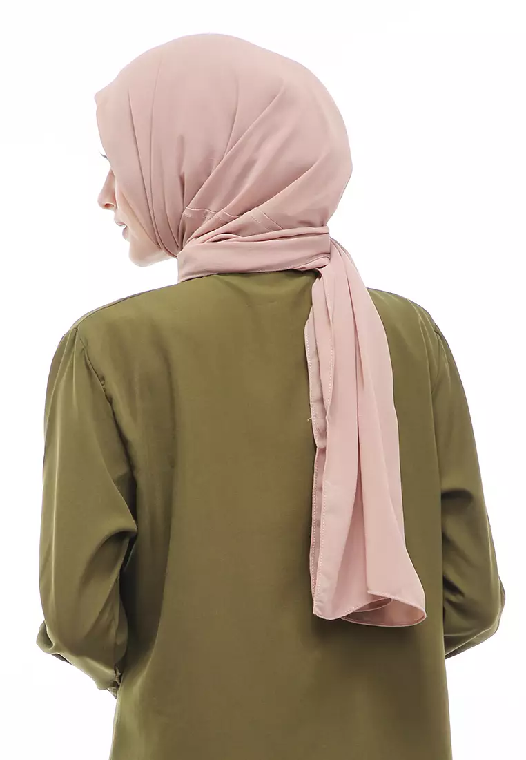 Sakilah Hijab Pashmina Ceruty Baby Doll Wanita Polos Relaxed Fit - Mocca