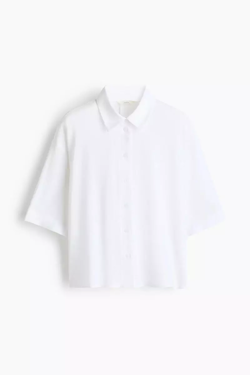Oversized linen-blend shirt