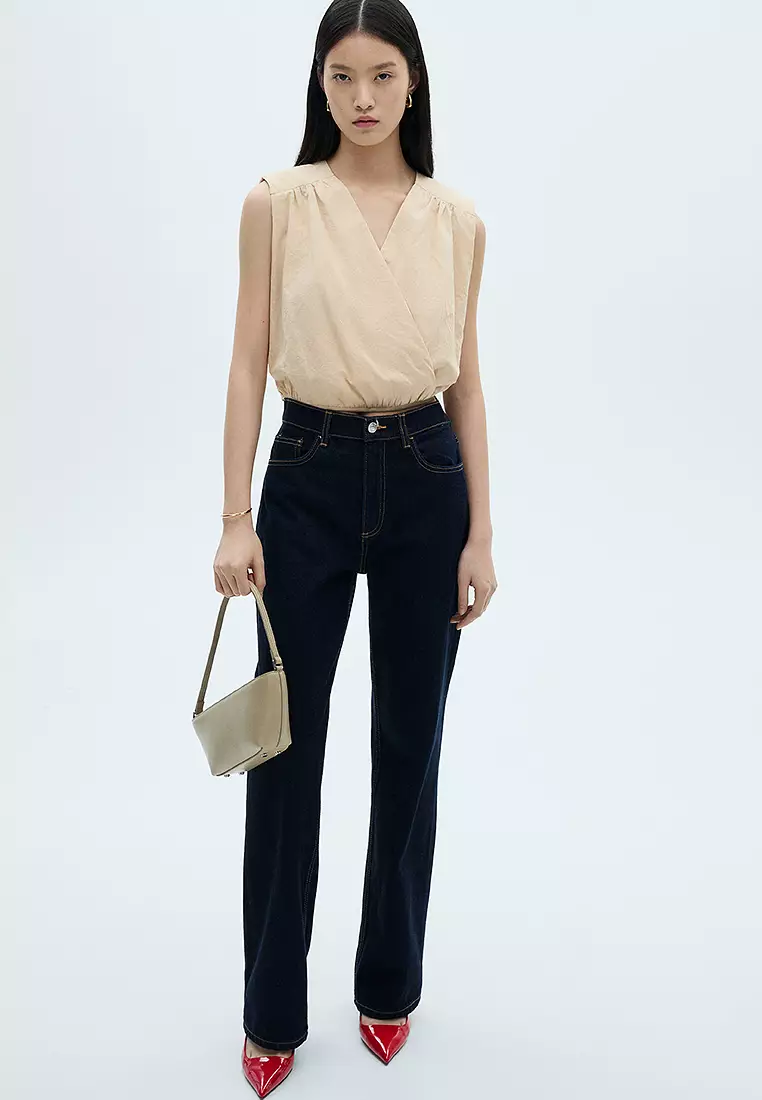 Gathered Details Cotton Blouse