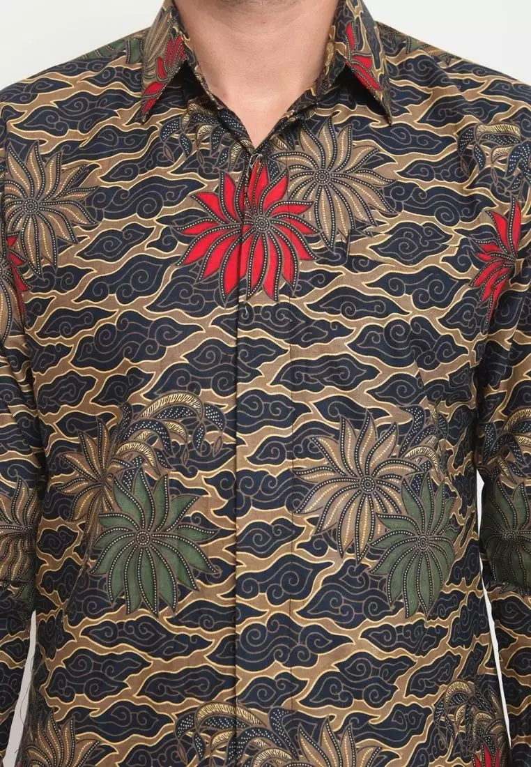 Mega Mendung Kemeja Batik Premium Pria Slimfit Elegan