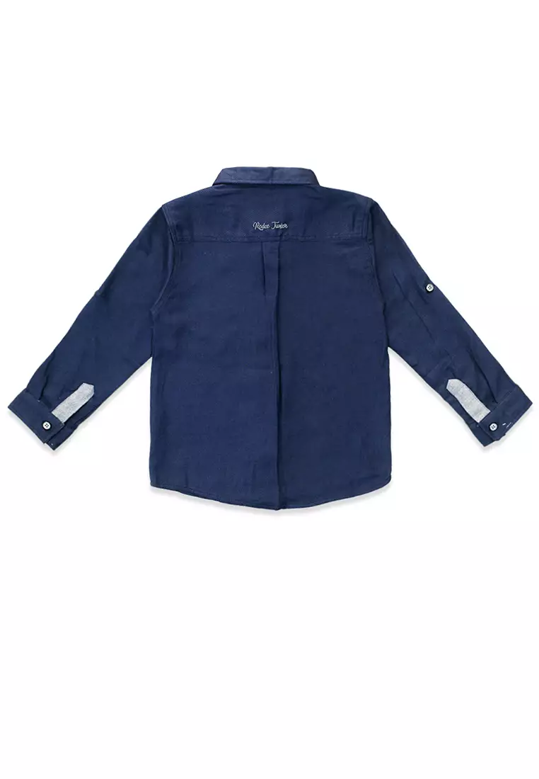 Shirt/ Kemeja Anak Laki/ Rodeo Junior Navy Basic Shirt